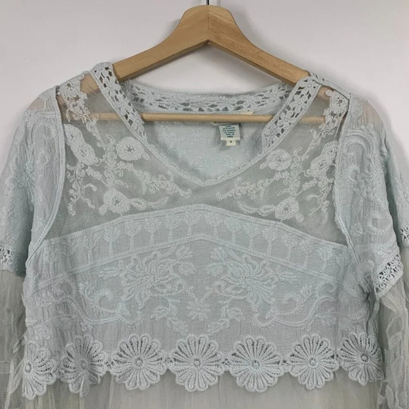 Sundance Women's Dreamscape Lace Floral Sheer Embroidered Boho Romantic Size S‎ - Picture 4 of 11